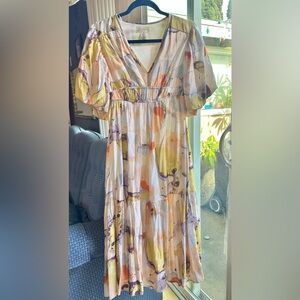 Jessica Simpson Pastel Abstract Midi Dress